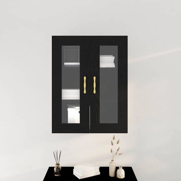 vidaXL Meuble mural Ch&ecirc;ne noir 69,5 x 34 x 90 cm Bois d'ing&eacute;nierie