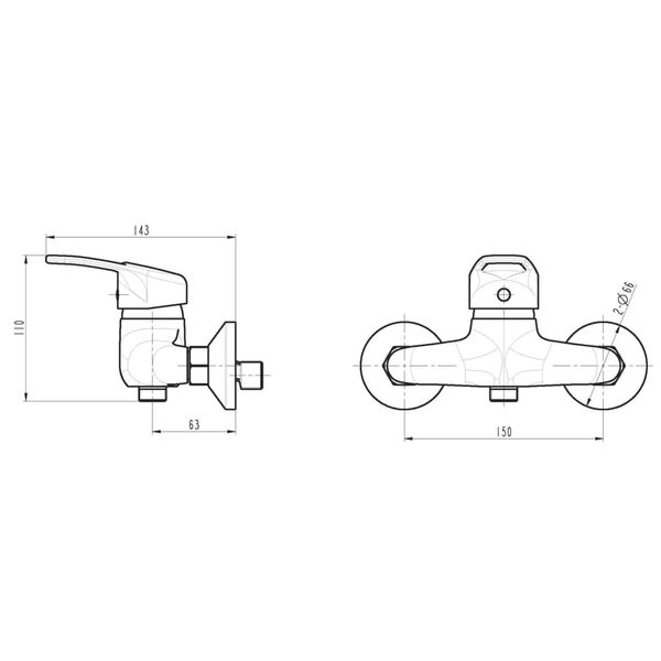 SCH&Uuml;TTE Mitigeur de douche BATONI chrome