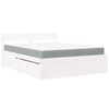 vidaXL Lit avec tiroirs et matelas blanc 160x200 cm bois massif de pin