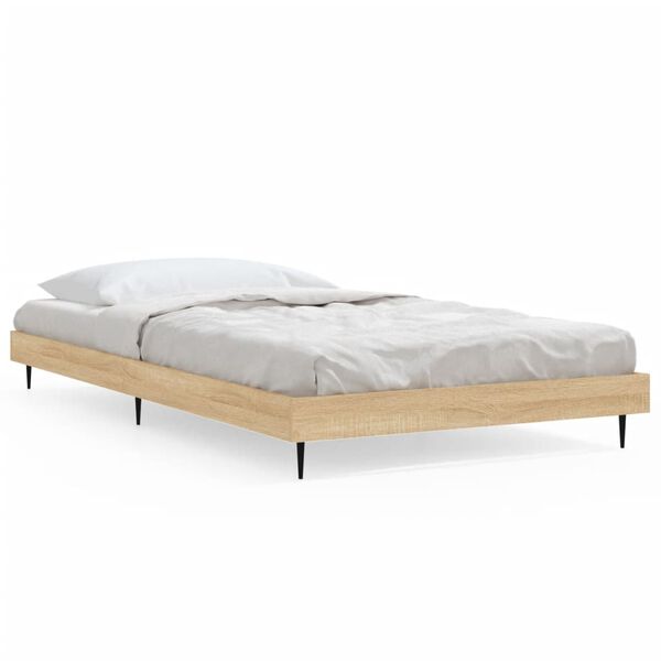 vidaXL Cadre de lit sans matelas ch&ecirc;ne sonoma 100x200 cm