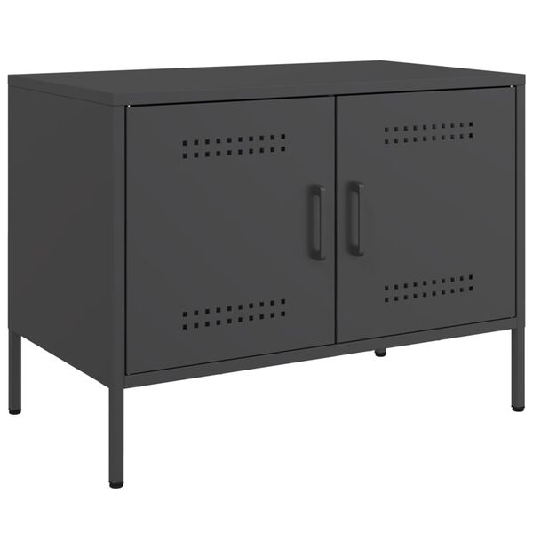 vidaXL Meuble TV noir 68x39x50,5 cm acier
