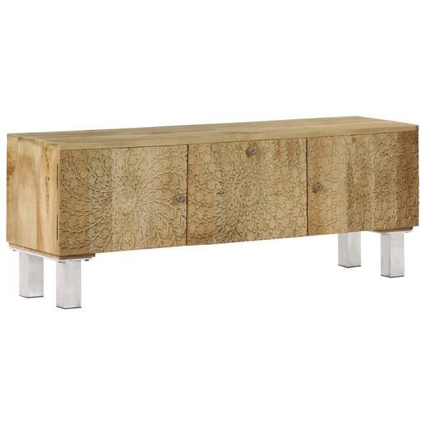 vidaXL Meuble TV Bois de manguier massif 118x30x45 cm