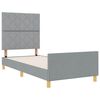 vidaXL Cadre de lit avec t&ecirc;te de lit Gris clair 90 x 200 cm tissu