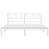 vidaXL Cadre de lit m&eacute;tal sans matelas et t&ecirc;te de lit blanc 193x203 cm