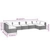 vidaXL Salon de jardin 7 pcs avec coussins R&eacute;sine tress&eacute;e Gris