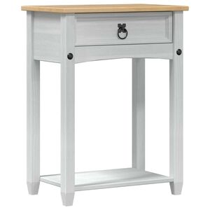 vidaXL Table console avec tiroir Blanc 55 x 35 x 73 cm Pin massif