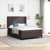 vidaXL Lit &agrave; ressort LED avec matelas Marron fonc&eacute; 140 x 190 cm tissu