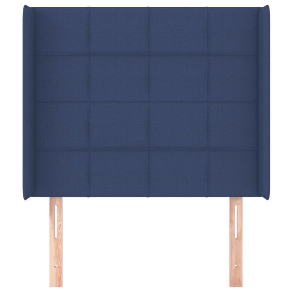 vidaXL T&ecirc;te de lit avec oreilles Bleu 93x16x118/128 cm Tissu