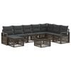 vidaXL Ensemble de canap&eacute; de jardin 9 pcs Gris polyrotin