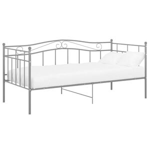 vidaXL Cadre de canap&eacute;-lit sans matelas gris m&eacute;tal 90x200 cm