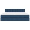 vidaXL Lit avec rangement et LED avec matelas Bleu 200 x 200 cm tissu