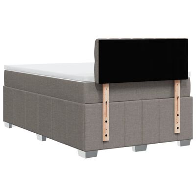 vidaXL Sommier à lattes de lit avec matelas Taupe 120x200 cm Tissu