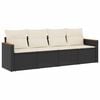 vidaXL Salon de jardin 4 pcs avec coussins noir r&eacute;sine tress&eacute;e