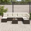 vidaXL Ensemble de Canap&eacute;s avec coussin Marron et Cr&egrave;me polyrotin