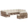 vidaXL Ensemble de canap&eacute; de jardin 12 pc Beige polyrotin