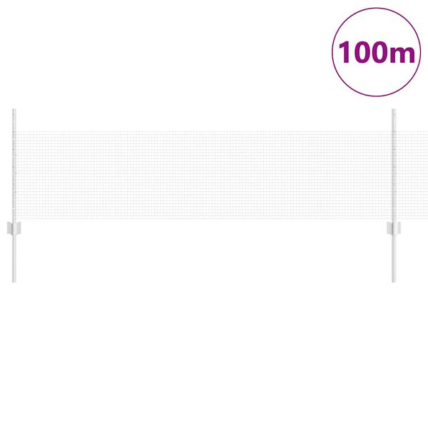 vidaXL Cl&ocirc;ture avec poteau Argent&eacute; 0,5 x 100 m Acier