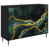 vidaXL Buffet WIJHE Ch&ecirc;ne noir 102 x 33 x 76 cm Bois d'ing&eacute;nierie
