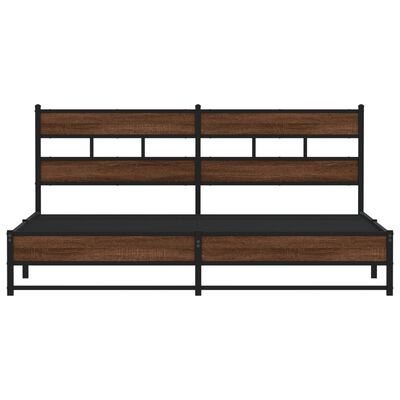 vidaXL Cadre de lit en métal sans matelas chêne marron 183x213 cm