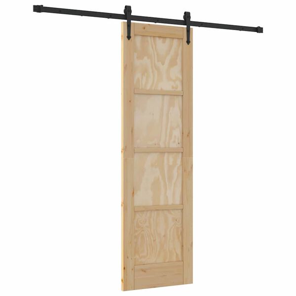 vidaXL Porte coulissante ORKDAL Naturel et Noir 61 x 198,5 cm