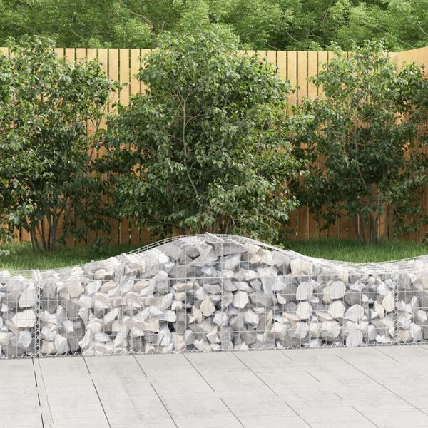 vidaXL Paniers à gabions arqués 14 pcs 200x50x40/60 cm fer galvanisé