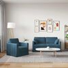 vidaXL Canap&eacute; 2 pcs Bleu 158 x 78 x 80 cm Velours