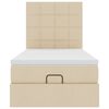 vidaXL Lit ottoman avec matelas cr&egrave;me 100x200 cm tissu