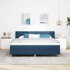 vidaXL Lit &agrave; ressorts avec matelas Bleu 200 x 180 cm Polyester
