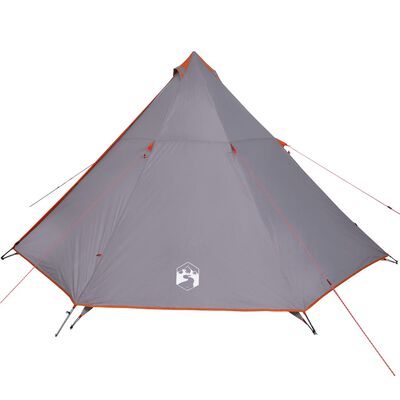 vidaXL Tente familiale tipi 8 personnes gris et orange imperméable