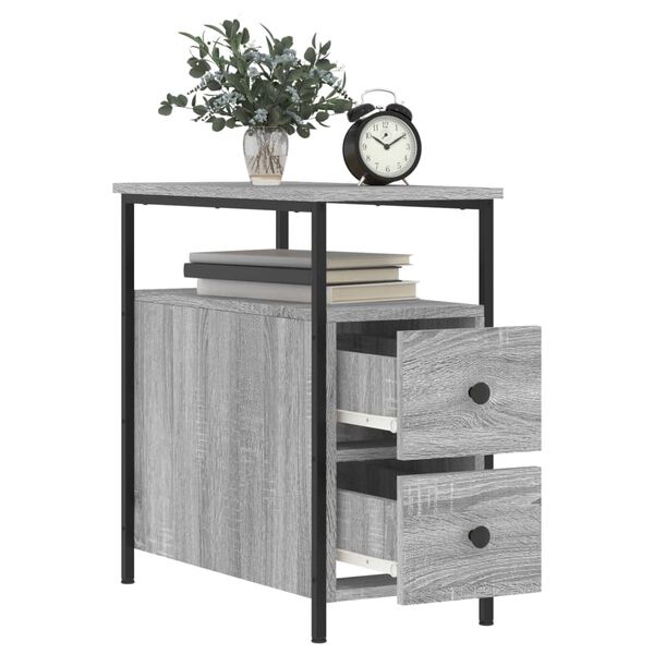 vidaXL Tables de chevet 2 pcs sonoma gris 30x60x60cm bois d'ing&eacute;nierie
