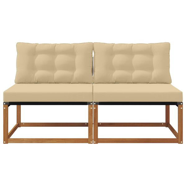 vidaXL 2 Pi&egrave;ce Sofa de milieu ext&eacute;rieur Bois d'Acacia Massif Naturel
