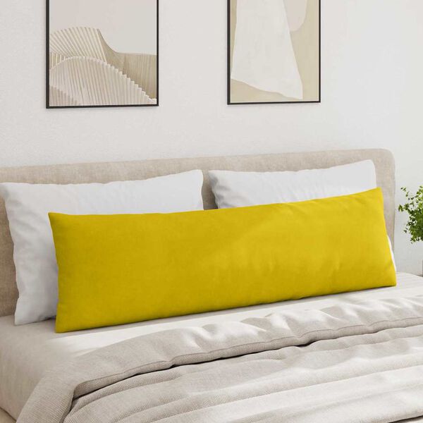 vidaXL Coussins de canap&eacute; 2 pcs Jaune 145 x 40 cm