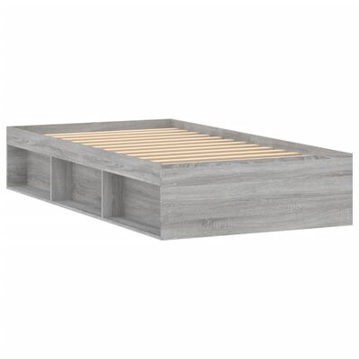 vidaXL Cadre de lit sans matelas sonoma gris 90x190 cm