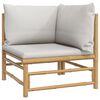 vidaXL Salon de jardin 6 pcs avec coussins gris clair bambou