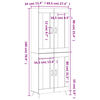 vidaXL Buffet haut Blanc 69,5x34x180 cm Bois d'ing&eacute;nierie