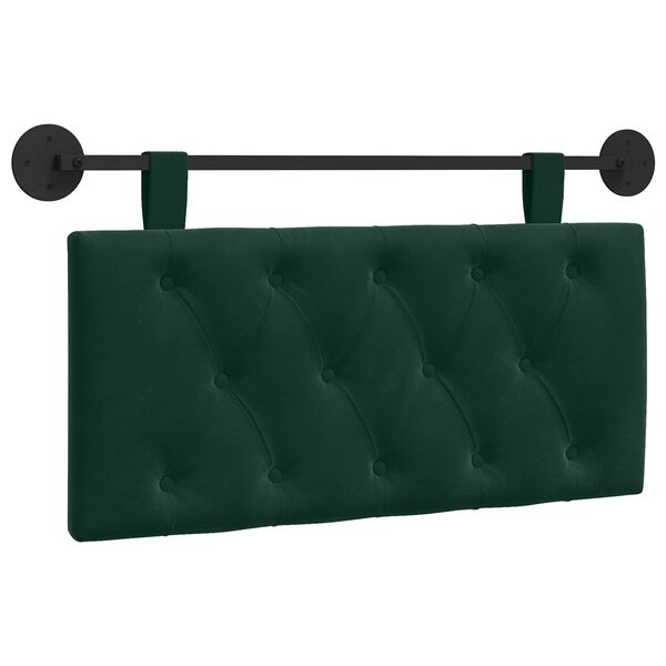vidaXL T&ecirc;te de lit suspendue Vert fonc&eacute; 100 x 55 x 7 cm Velours