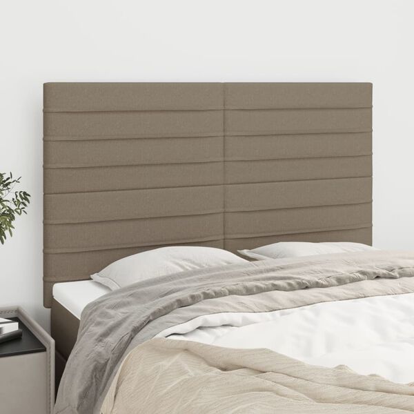 vidaXL T&ecirc;te de lit Taupe 144x5x118/128 cm Tissu