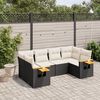 vidaXL Salon de jardin 6 pcs avec coussins noir r&eacute;sine tress&eacute;e