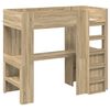 vidaXL Cadre de lit superpos&eacute; avec bureau Ch&ecirc;ne Sonoma 90 x 190 cm