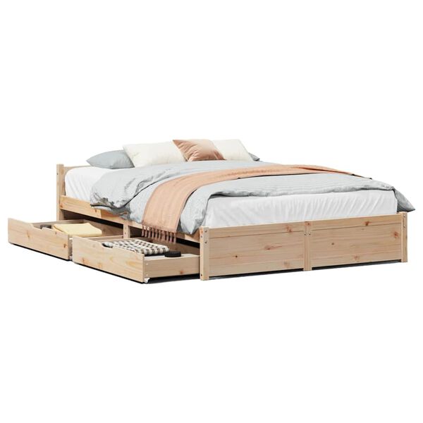 vidaXL Cadre de lit sans matelas 140x190 cm bois de pin massif