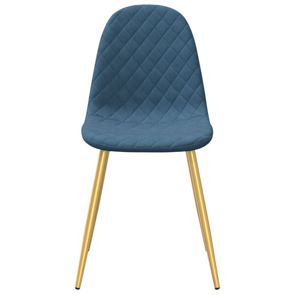 vidaXL Chaises &agrave; manger lot de 4 Bleu Velours