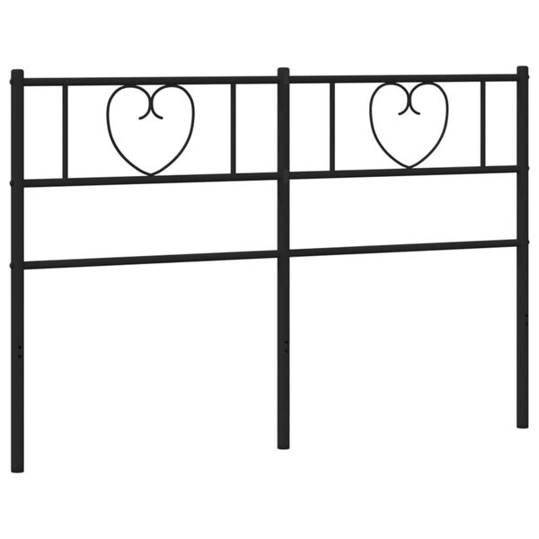 vidaXL T&ecirc;te de lit m&eacute;tal noir 160 cm