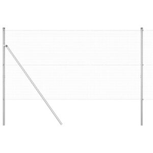 vidaXL Cl&ocirc;ture en fils soud&eacute;s pour fixation au sol 10 x 1 m Argent&eacute;