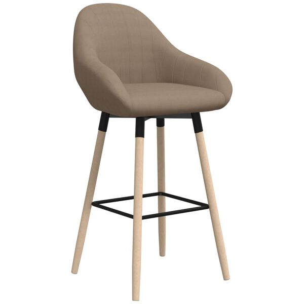 vidaXL Tabouret de bar Taupe Tissu