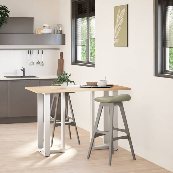 vidaXL Pieds de table de bar en T, 2 pi&egrave;ces, blanc, 40 x 35 x (90-91) cm, acier