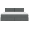 vidaXL Lit avec rangement et matelas Gris fonc&eacute; 160 x 200 cm