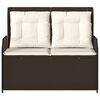 vidaXL Banc inclinable de jardin avec coussins marron r&eacute;sine tress&eacute;e