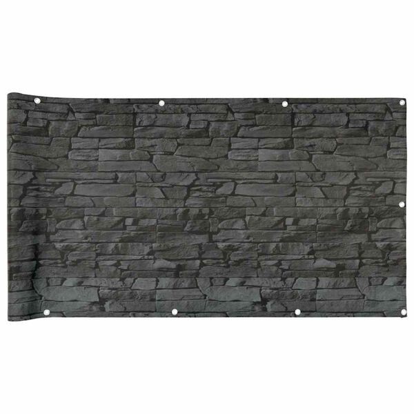 vidaXL &Eacute;cran d'intimit&eacute; de balcon aspect pierre de rebord gris PVC