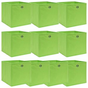 vidaXL Bo&icirc;tes de rangement 10 pcs Vert 32x32x32 cm Tissu
