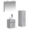 vidaXL Ensemble de mobilier de salle de bain 4 pc Sonoma gris