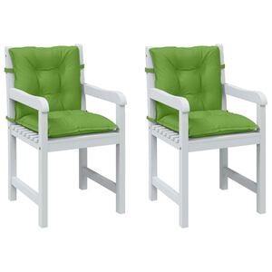 vidaXL Coussins de chaise &agrave; dossier bas lot de 2 vert m&eacute;lang&eacute; tissu